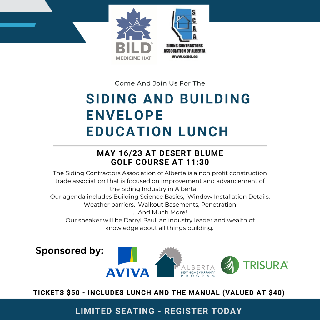 Siding and Building Envelope Educational Luncheon BILD Medicine Hat